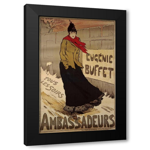 Ambassadeurs, Eugenie Buffet Black Modern Wood Framed Art Print with Double Matting by Metivet, Luc