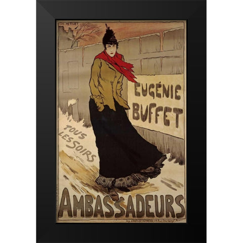 Ambassadeurs, Eugenie Buffet Black Modern Wood Framed Art Print by Metivet, Luc