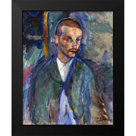 The Beggar of Livorne Black Modern Wood Framed Art Print by Modigliani, Amedeo