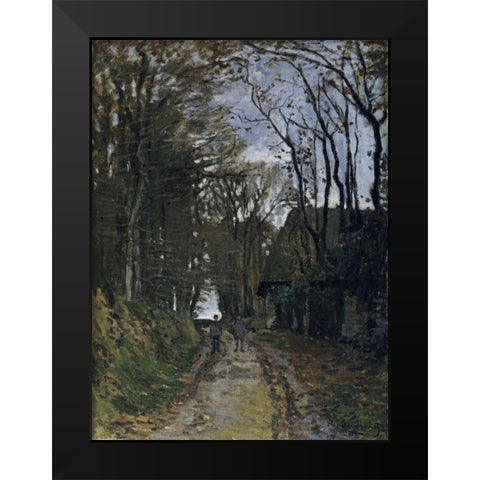 A Normandy Path Black Modern Wood Framed Art Print by Monet, Claude