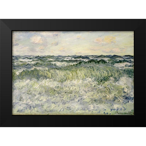 Marine - Etude de mer Black Modern Wood Framed Art Print by Monet, Claude
