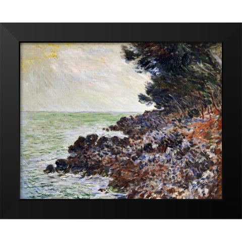 Cap Martin Black Modern Wood Framed Art Print by Monet, Claude
