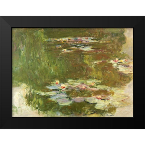 Lily Pond Black Modern Wood Framed Art Print by Monet, Claude