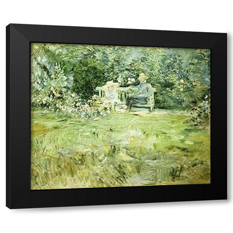 The Gardening Lesson Black Modern Wood Framed Art Print by Morisot, Berthe