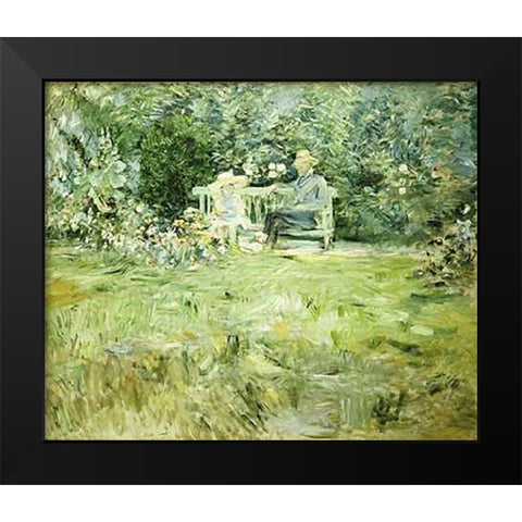 The Gardening Lesson Black Modern Wood Framed Art Print by Morisot, Berthe