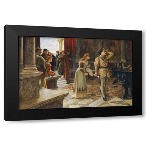 The Merchant of Venice Black Modern Wood Framed Art Print by Muschamp, Francis Sydney