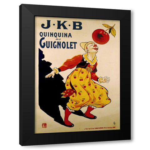 J.K.B, Quinquina Au Guignolet Black Modern Wood Framed Art Print with Double Matting by Oge, Eugene
