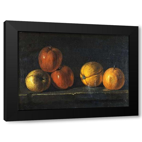 Still-Life With Oranges Black Modern Wood Framed Art Print with Double Matting by Oudry, Jacques Charles