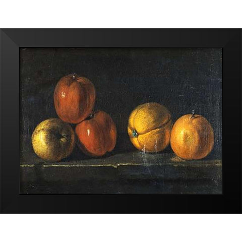 Still-Life With Oranges Black Modern Wood Framed Art Print by Oudry, Jacques Charles
