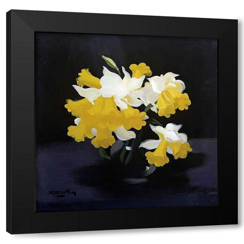 Daffodils Black Modern Wood Framed Art Print by Park, James Stuart