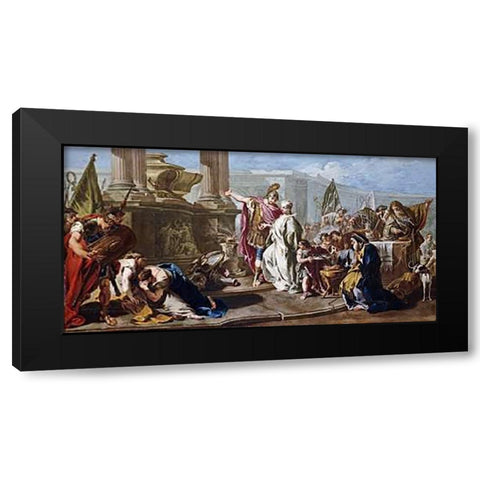 The Sacrifice of Polyxena at The Tomb of Achilles Black Modern Wood Framed Art Print by Pittoni, Giovanni Battista