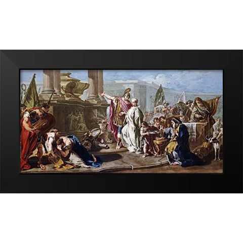 The Sacrifice of Polyxena at The Tomb of Achilles Black Modern Wood Framed Art Print by Pittoni, Giovanni Battista