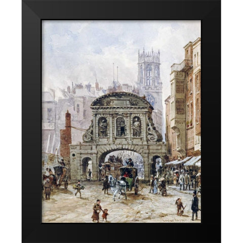 Temple Bar, London Black Modern Wood Framed Art Print by Rayner, Louise