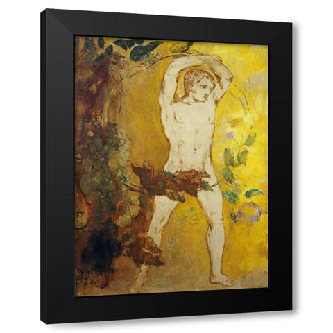 Orpheus Black Modern Wood Framed Art Print by Redon, Odilion