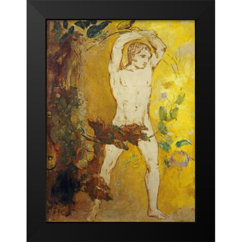 Orpheus Black Modern Wood Framed Art Print by Redon, Odilion