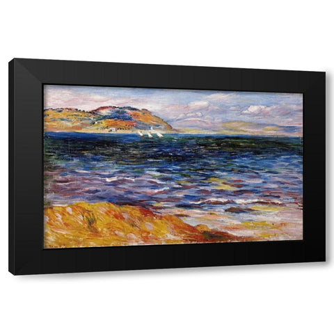 Bordighera Black Modern Wood Framed Art Print with Double Matting by Renoir, Pierre-Auguste