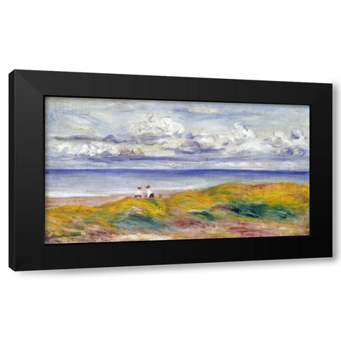 On The Cliffs Black Modern Wood Framed Art Print by Renoir, Pierre-Auguste