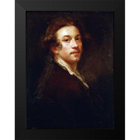 Self-Portrait of The Artist Black Modern Wood Framed Art Print by Reynolds, Sir Joshua