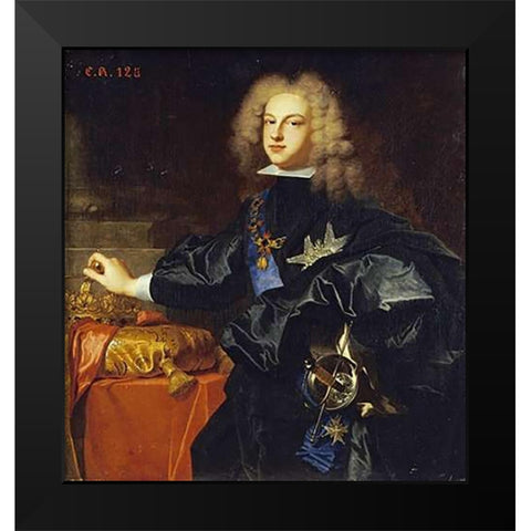 Portrait of King Philip V of Spain Black Modern Wood Framed Art Print by Rigaud, Hyacinthe
