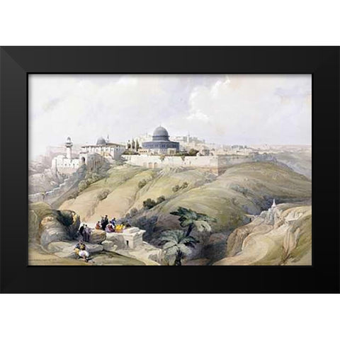 View of Jerusalem Black Modern Wood Framed Art Print by Roberts, David