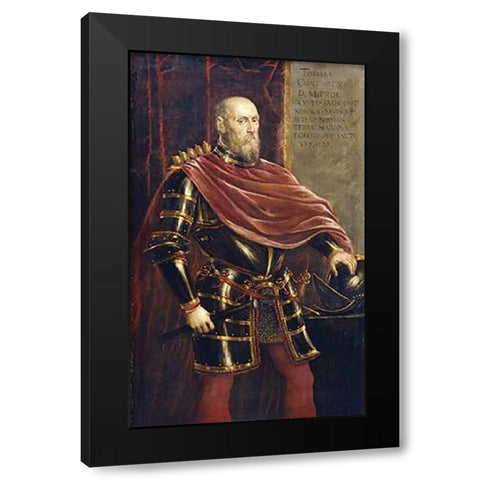 Portrait of Tommaso Contarini Black Modern Wood Framed Art Print with Double Matting by Robusti, Jacopo