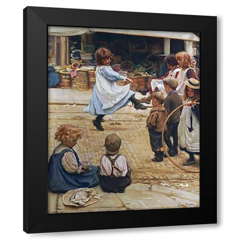 An Impromptu Ball Black Modern Wood Framed Art Print with Double Matting by Roos, Eva