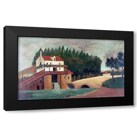 The Mill Black Modern Wood Framed Art Print by Rousseau, Henri
