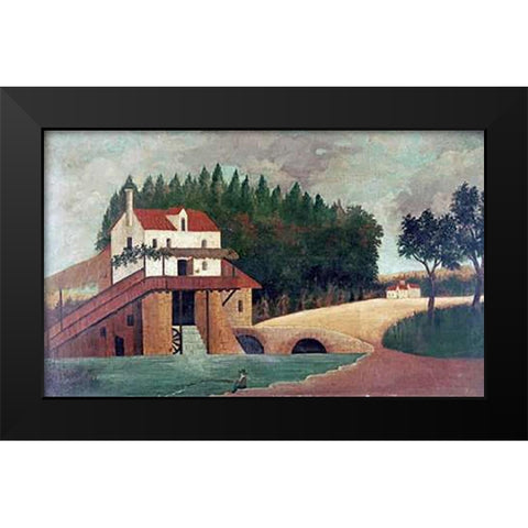 The Mill Black Modern Wood Framed Art Print by Rousseau, Henri