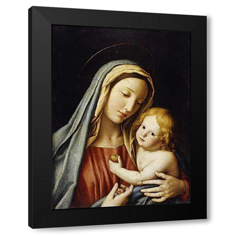 The Madonna and Child Black Modern Wood Framed Art Print with Double Matting by Salvi, Giovanni Battista