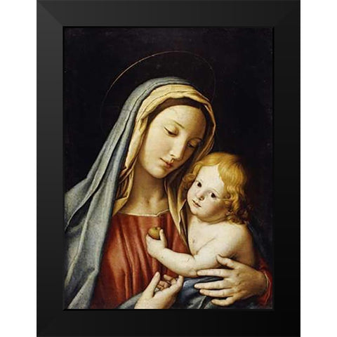 The Madonna and Child Black Modern Wood Framed Art Print by Salvi, Giovanni Battista