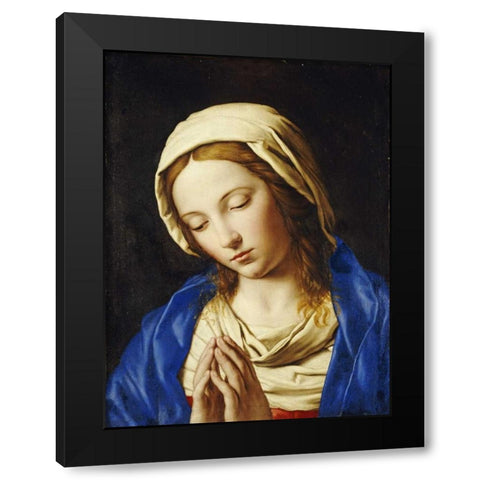 The Madonna at Prayer Black Modern Wood Framed Art Print by Salvi, Giovanni Battista