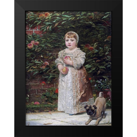 Peaches Black Modern Wood Framed Art Print by Sant, James