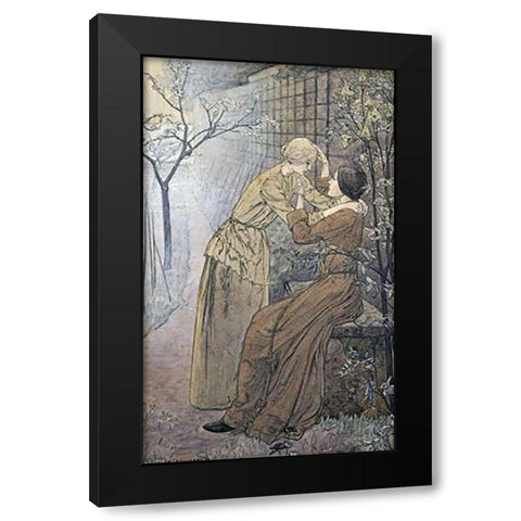 The Rendez-Vous Black Modern Wood Framed Art Print by Schwabe, Carlos