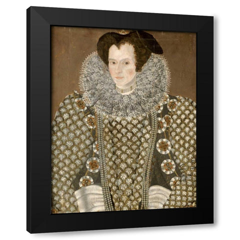 Portrait of a Lady Black Modern Wood Framed Art Print with Double Matting by Segar, Sir William