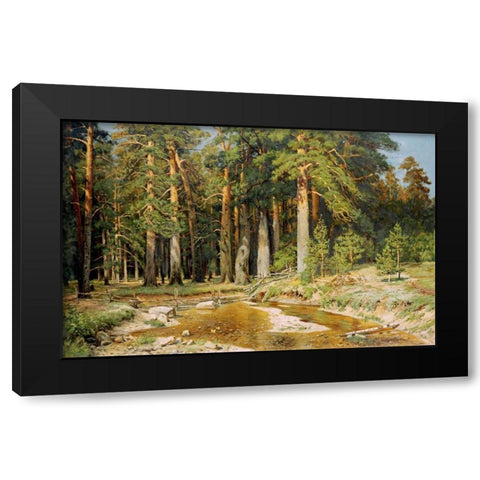 The Mast-Tree Grove, Study Black Modern Wood Framed Art Print with Double Matting by Shishkin, Ivan Ivanovich