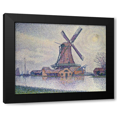 Moulin DEdam Black Modern Wood Framed Art Print by Signac, Paul