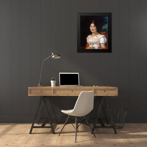 Portrait of a Lady Black Modern Wood Framed Art Print by Simon, Francois Pascal