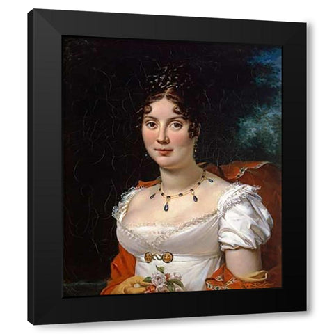 Portrait of a Lady Black Modern Wood Framed Art Print by Simon, Francois Pascal