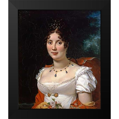 Portrait of a Lady Black Modern Wood Framed Art Print by Simon, Francois Pascal