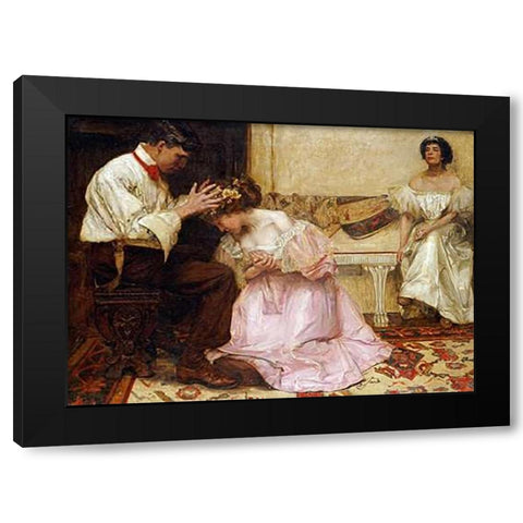 The Two Crowns Black Modern Wood Framed Art Print with Double Matting by Sims, Charles