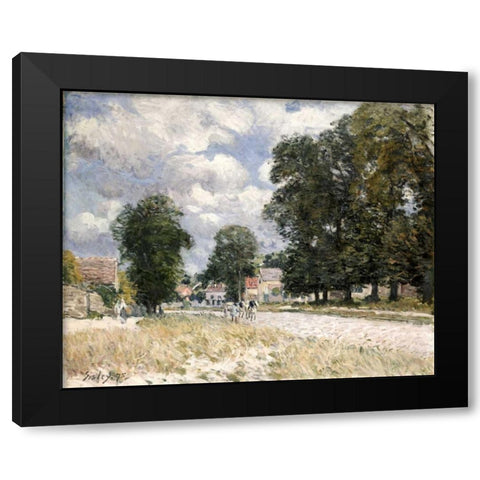 The Road To Marly-Le-Roi Black Modern Wood Framed Art Print by Sisley, Alfred