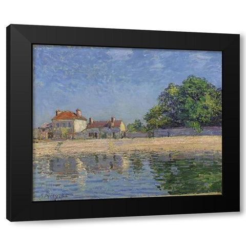 Bords Du Loing, Saint-Mammes Black Modern Wood Framed Art Print with Double Matting by Sisley, Alfred