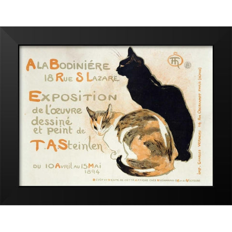 A La Bodiniere Black Modern Wood Framed Art Print by Steinlen, Theophile