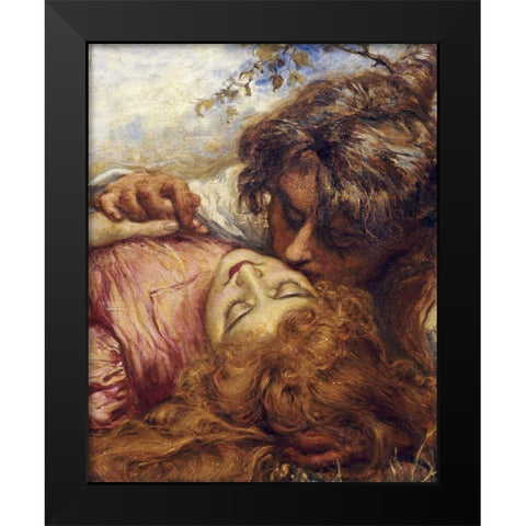 The Kiss Black Modern Wood Framed Art Print by Stock, Henry John
