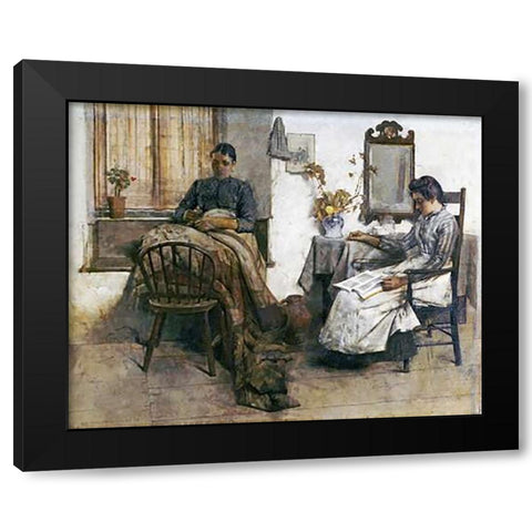 Quiet Moments Black Modern Wood Framed Art Print by Tayler, Albert Chevallier