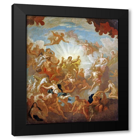 Prometheus Stealing Fire From The Gods Black Modern Wood Framed Art Print by Thornhill, Sir James