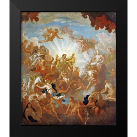 Prometheus Stealing Fire From The Gods Black Modern Wood Framed Art Print by Thornhill, Sir James