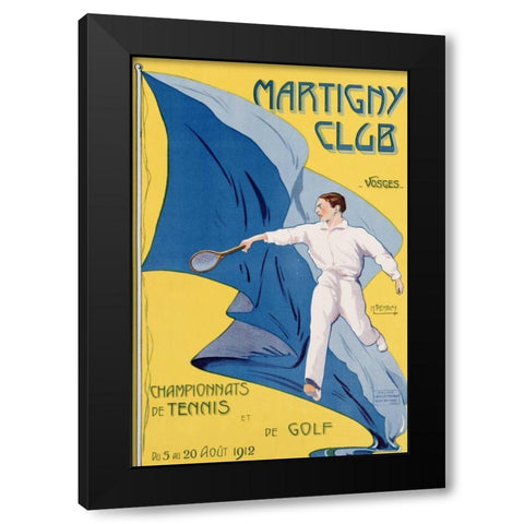 Martigny Club Black Modern Wood Framed Art Print with Double Matting by Tremblay, M.