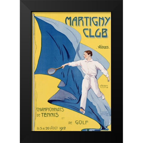 Martigny Club Black Modern Wood Framed Art Print by Tremblay, M.
