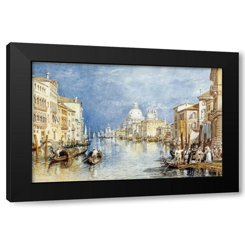 The Grand Canal, Venice Black Modern Wood Framed Art Print by Turner, Joseph M.W.